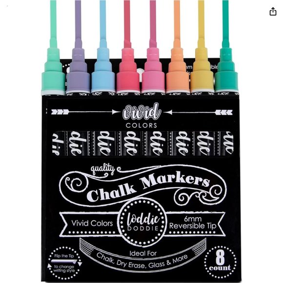 Loddie Doddie Liquid Chalk Markers for Chalkboard Macaron Pastel Chalk Pens 8 - Picture 2 of 5